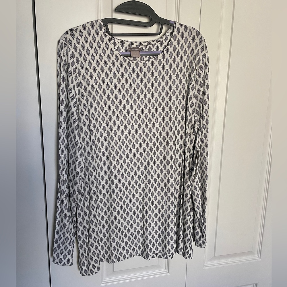 Chico’s, size 2 black and white top.